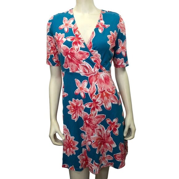 HEYTON V -NECK  FLORAL SHORT SLEEVE DRESS SIZE‎ SM - Picture 2 of 5